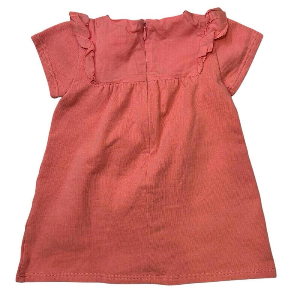 Chloé Baby Girl Coral Pink Cotton Ruffle Dress Embroidered Sz 6 Months NWOT - Picture 5 of 7